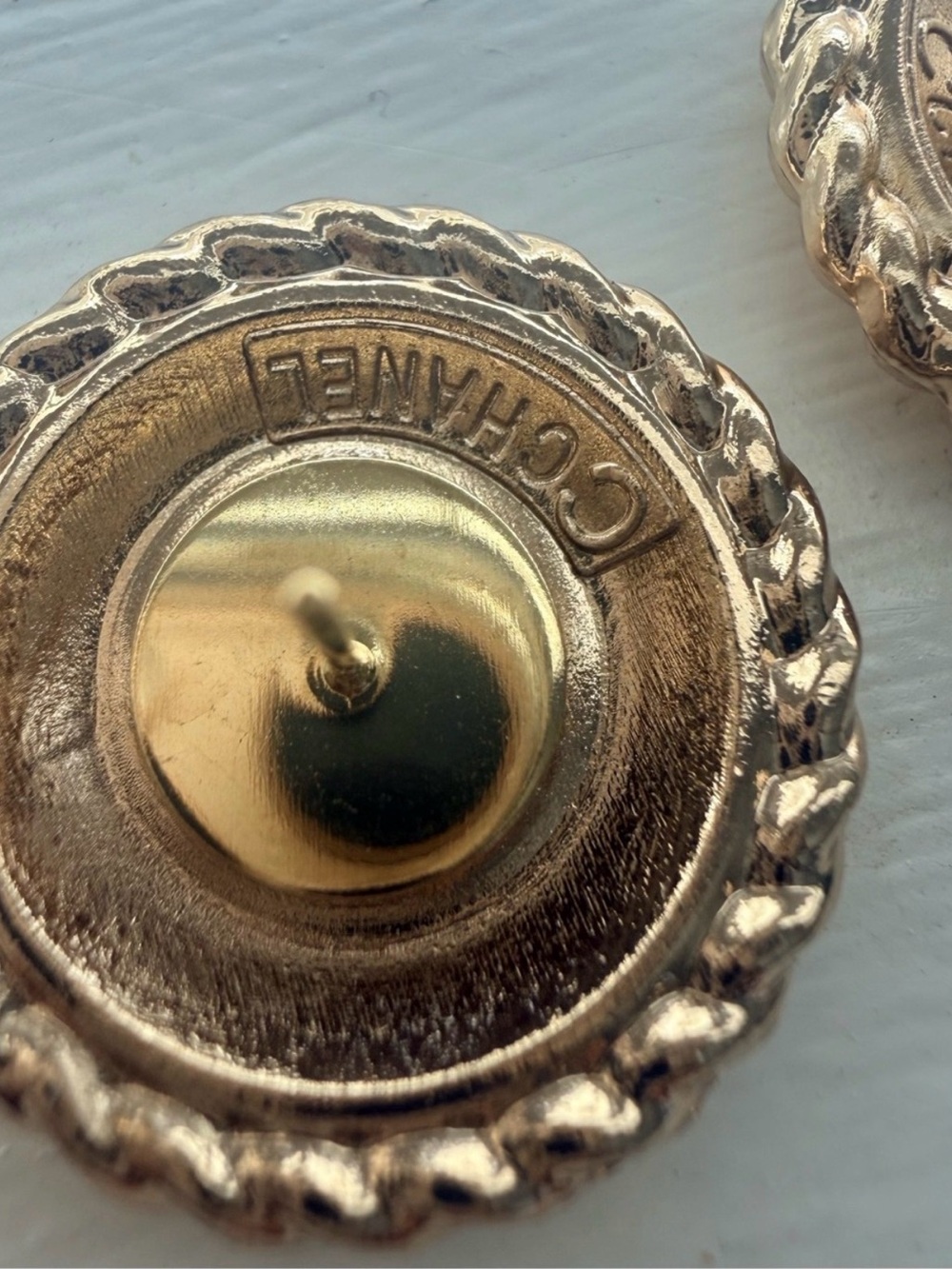 Vintage Gold CC Statement Repurposed Studs - Picture 5 of 7